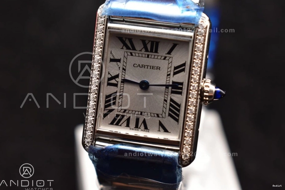 Quartz Diamond Ronda On 1190 With Dial Solo Bracelet K11F 20.3mm Bezel Tank SS SS Soft White 0709